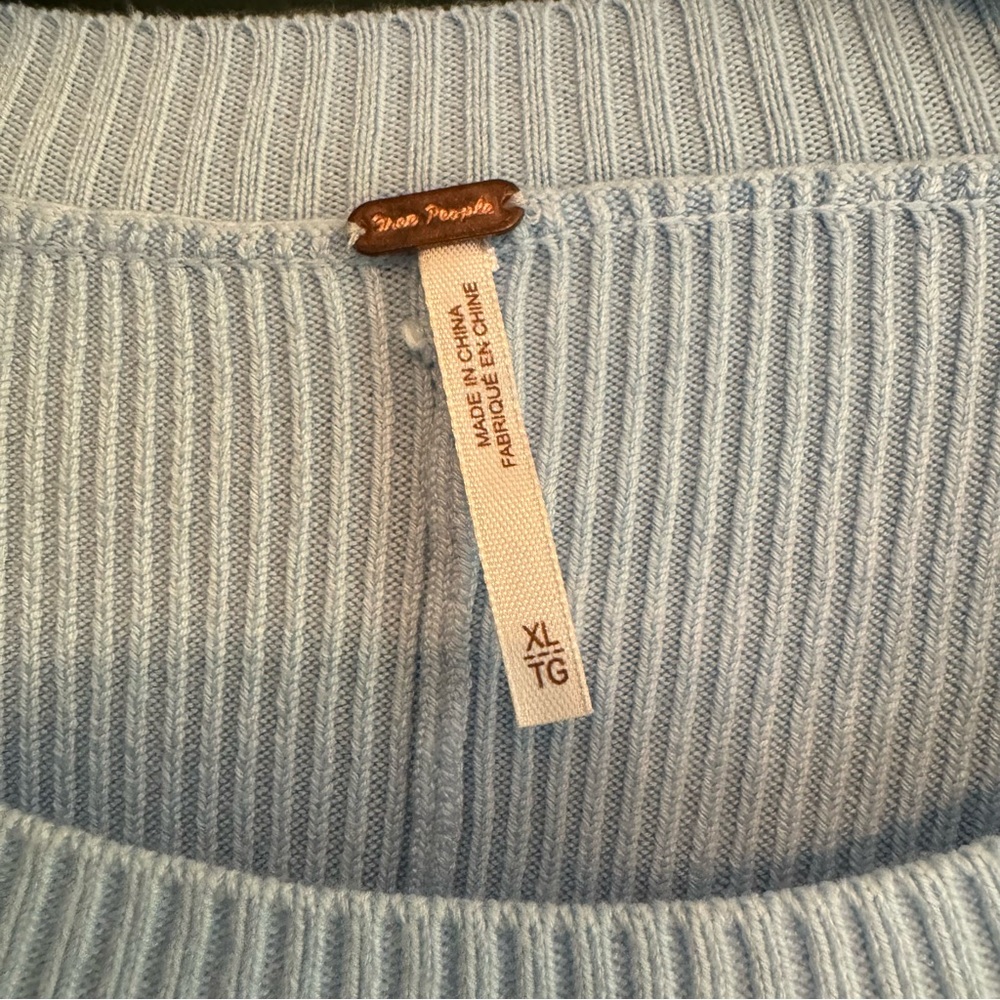 Free People Time On My Side Light Blue Women's Sweater Mini Dress NWOT - Picture 3 of 6